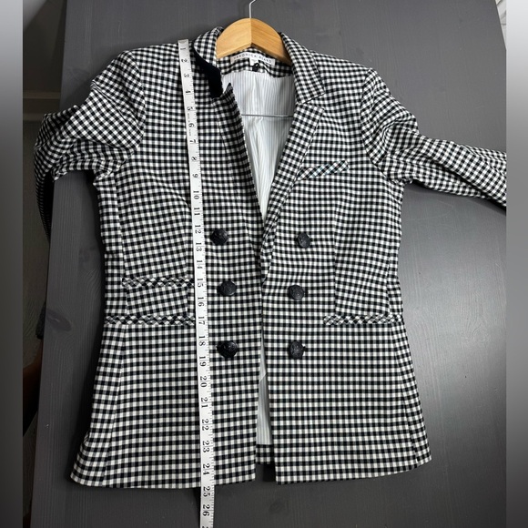 Veronica Beard Cottage Gingham Plaid Double Breasted Blazer Jacket Preppy - Picture 10 of 10
